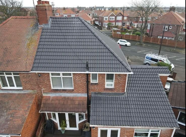 Roofing work in progress