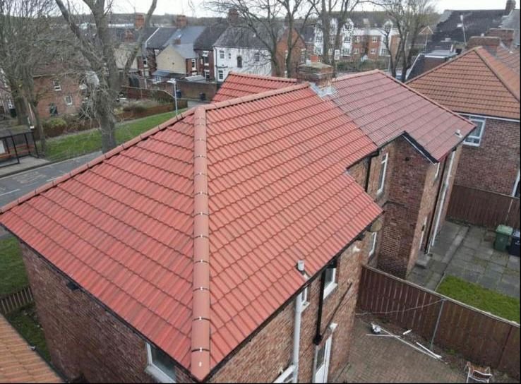 Completed tiled roof work