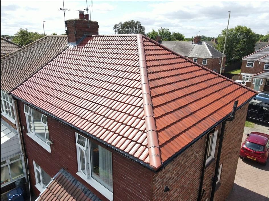 New roof installation work